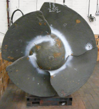 Worn and damaged impeller blade