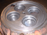 Repaired cylinder head - cracks and gas burns