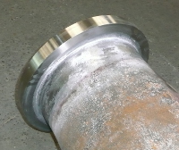 Column pipe with new flange welded on